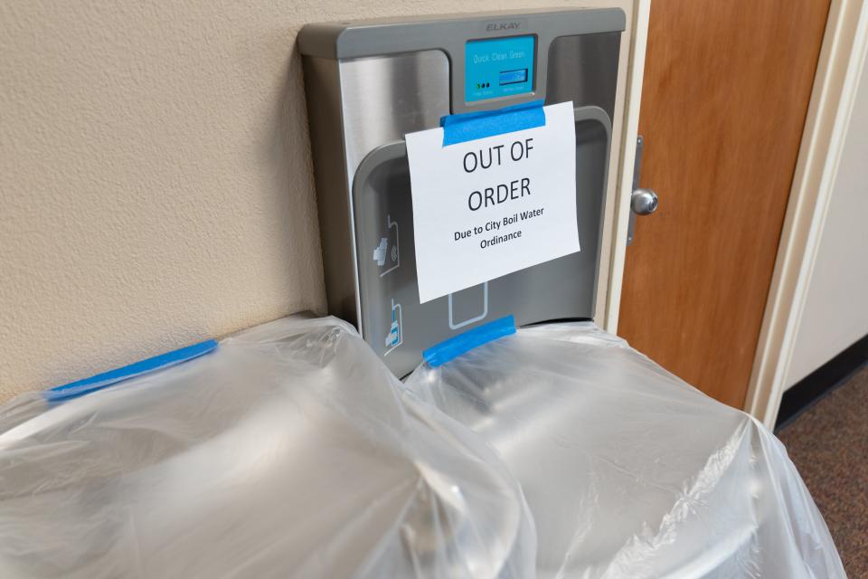 Water fountains at Memorial Union at Washburn University remain out of order Friday because of the city of Topeka boil water advisory issued earlier in the week.