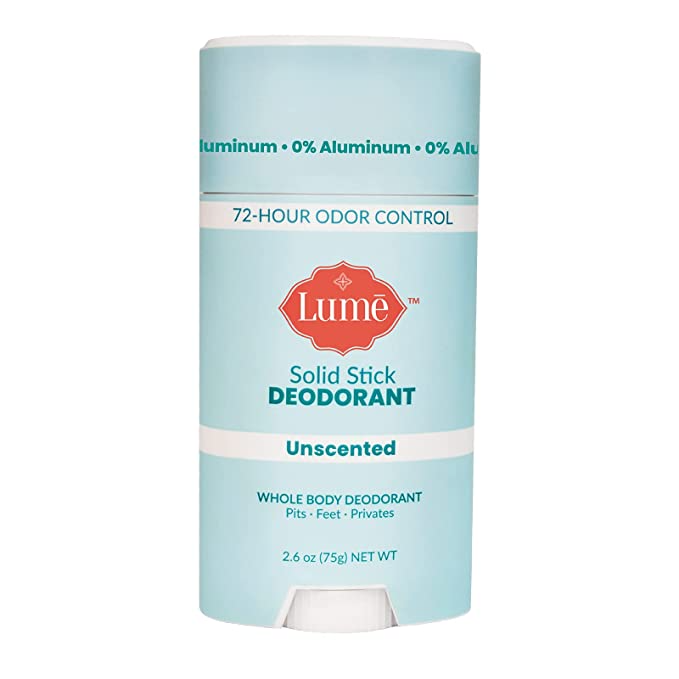 <h2>Lume</h2><br>Don't overlook this TikTok-famous deodorant brand if you, like us, need a little help dealing with summer sweat.<br><br><strong>Lume</strong> Natural Solid Deodorant Stick, $, available at <a href="https://amzn.to/3In7xUm" rel="nofollow noopener" target="_blank" data-ylk="slk:Amazon" class="link ">Amazon</a>