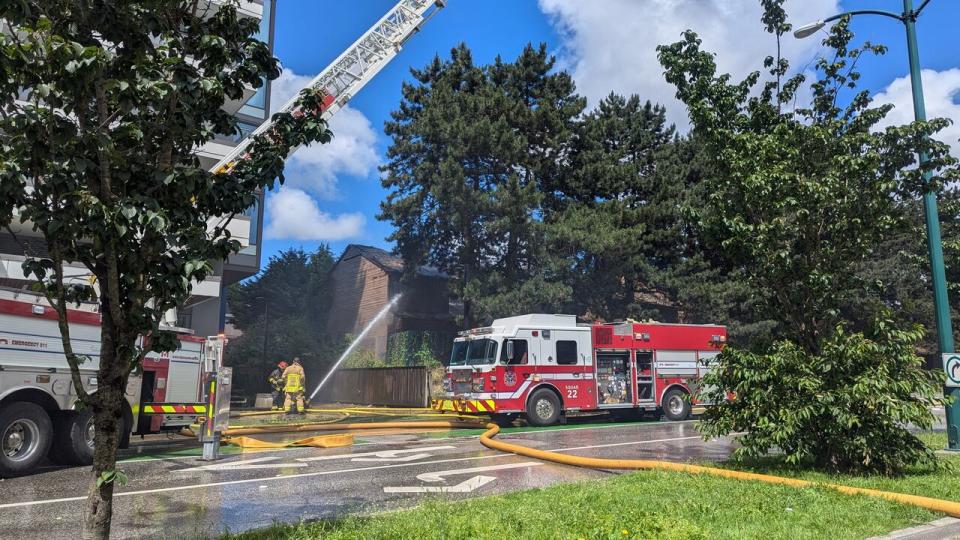 Fire officials say they don't know exactly what caused the fire, and no injuries were reported as of Saturday afternoon.