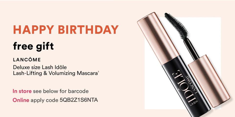 Ulta's coupon for a birthday gift, which is a mini mascara