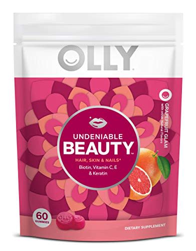 OLLY Undeniable Beauty Gummy, For Hair, Skin, Nails, Biotin, Vitamin C, Keratin, Chewable Suppl…