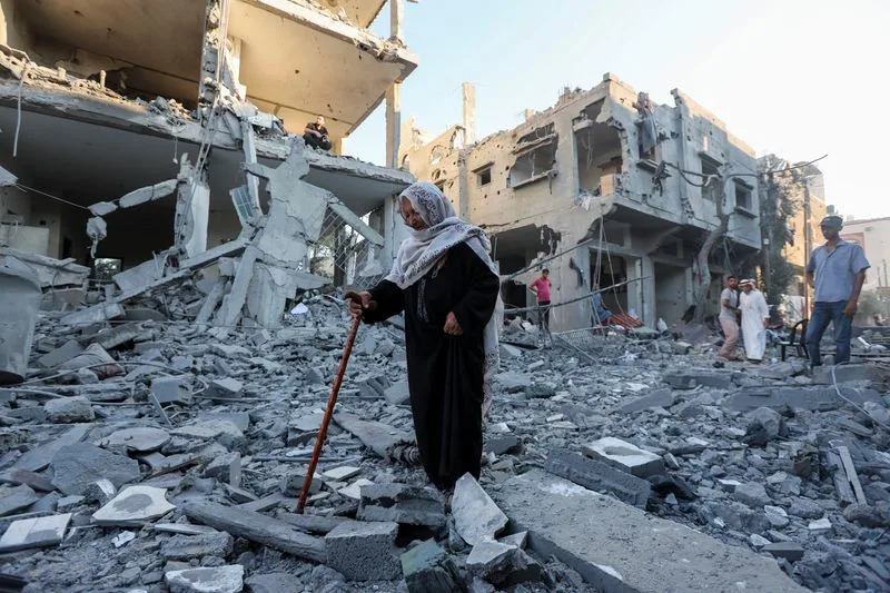 Aftermath of Israeli strikes in Deir Al-Balah in the central Gaza Strip