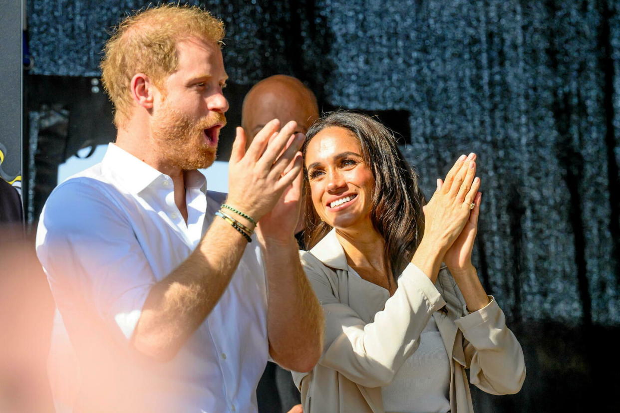 Le prince Harry et Meghan Markle lors des Invictus Games à Düsseldorf  - Credit:DPPA/Starface/Cover Images