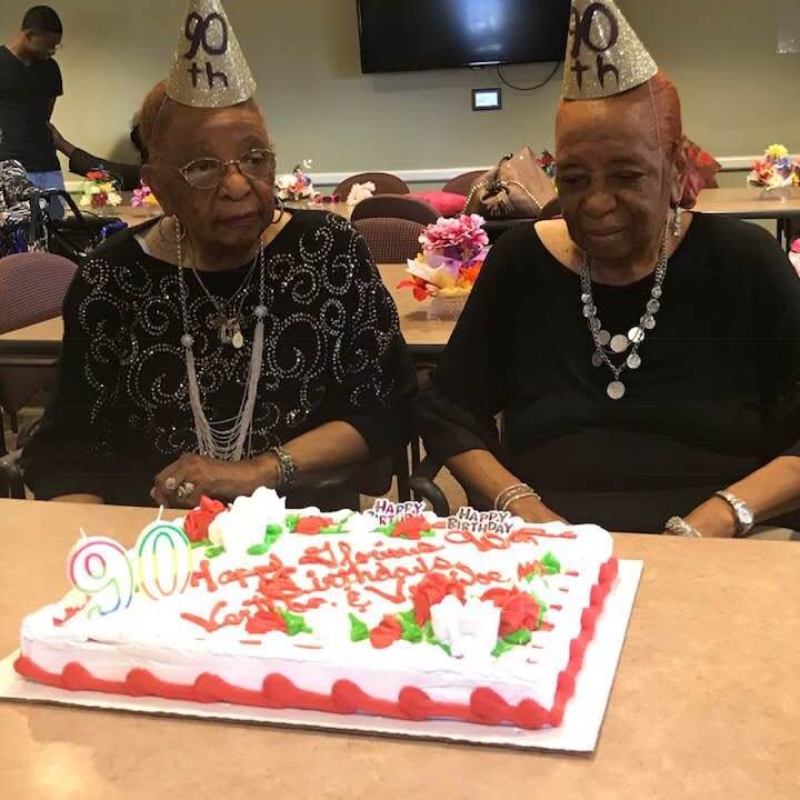 <span class="s1">Vertibe <span>Atherton, left, and Versibe Williams</span></span> have won over the internet with their 90th birthday dance routine. (Photo: Courtesy of Michelle Wright Folarin)