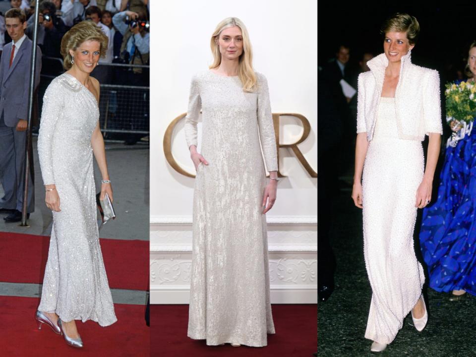 Two dresses Princess Diana wore in the 1980s were reminiscent of Elizabeth Debicki's at the finale celebration of "The Crown."