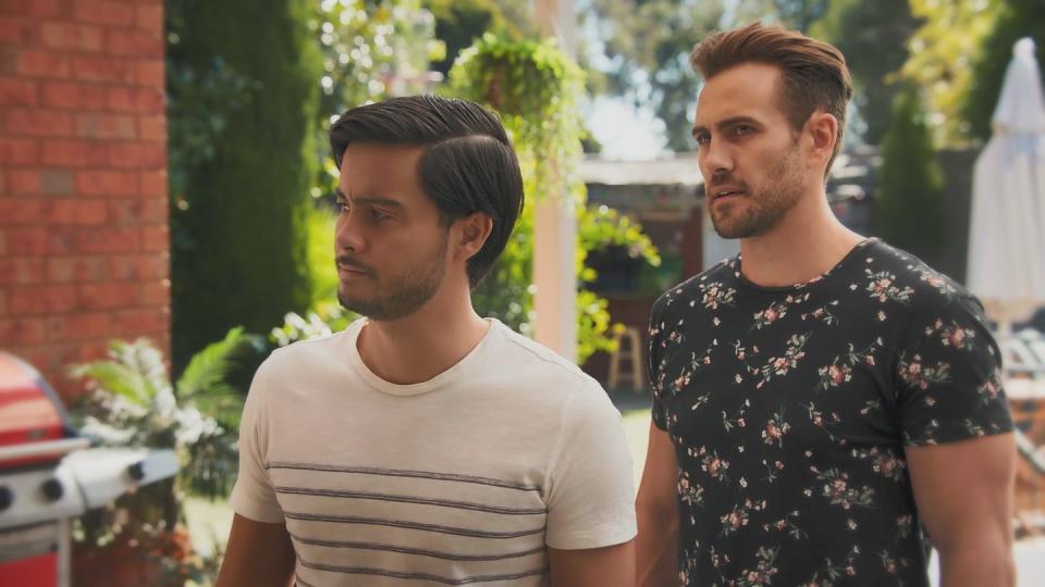 david tanaka and aaron brennan in neighbours