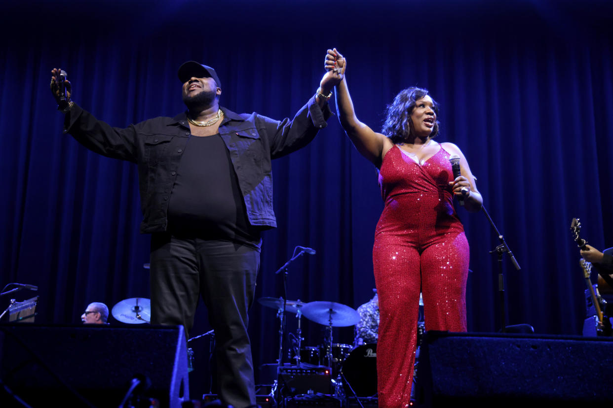 INGLEWOOD, CALIFORNIA - APRIL 18: The War and Treaty performs onstage during the Mavis Staples' 85th: All-Star Birthday Celebration at YouTube Theater on April 18, 2024 in Inglewood, California. (Photo by Taylor Hill/Getty Images for Blackbird Presents and Live Nation )