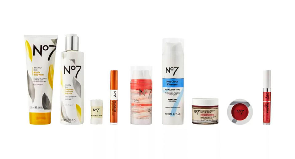 It includes nine products, which range from skincare to make-up essentials. (No7)