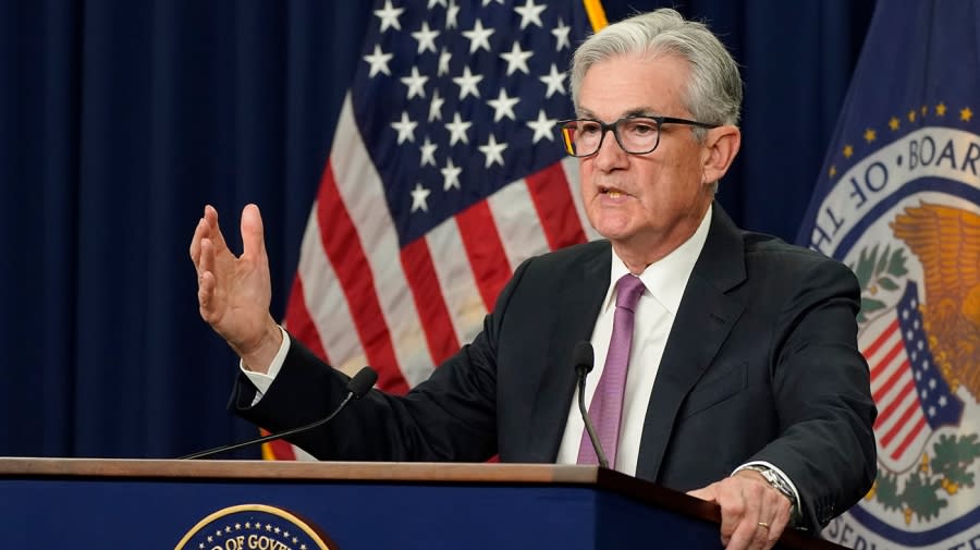 <em>Federal Reserve Chairman Jerome Powell speaks during a news conference at the Federal Reserve Board building in Washington, July 27, 2022. (AP Photo/Manuel Balce Ceneta, File)</em>
