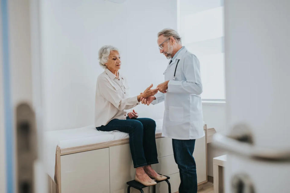 Woman at doctor