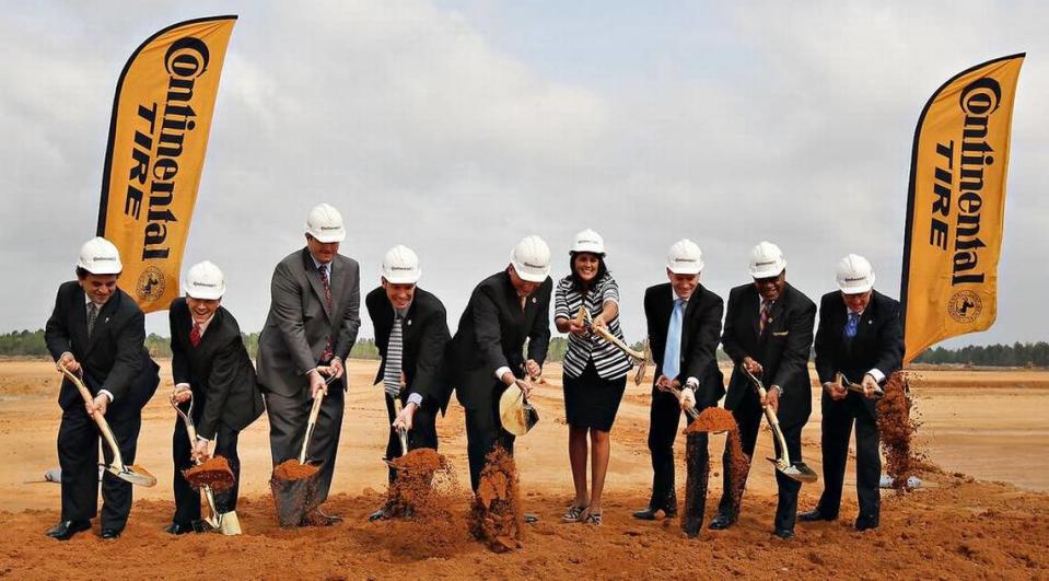 Governor Nikki Haley, Continental executives and Sumter county officials break ground, Wednesday morning, on a new Continental tire plant, expected to bring many jobs to South Carolina.