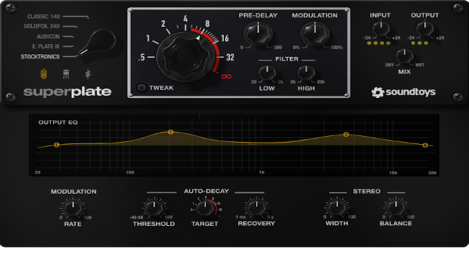 Soundtoys SuperPlate emulates five vintage plate reverbs