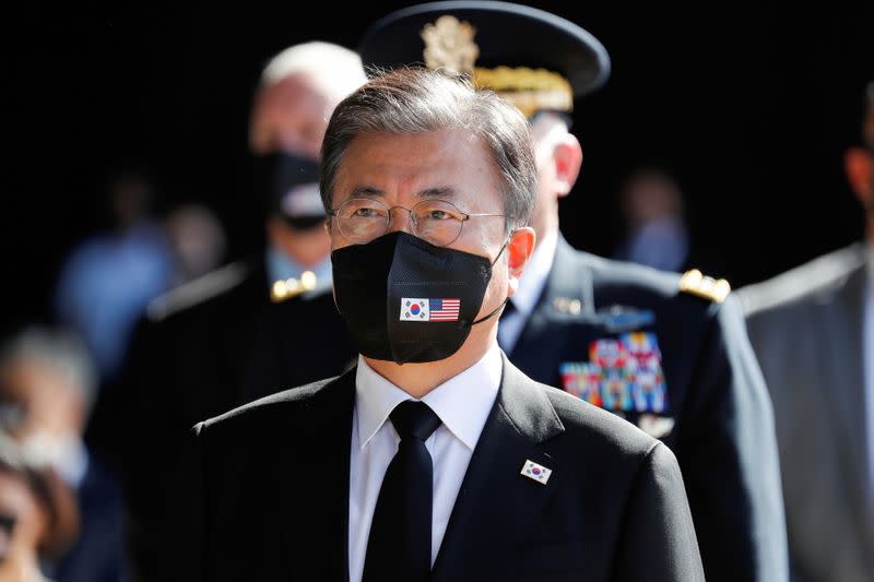 FILE PHOTO: South Korea's President Moon Jae-in attends repatriation ceremony in Hawaii