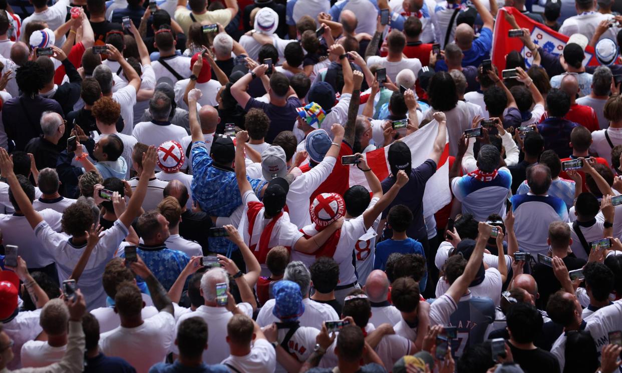 <span>Over 30,000 England supporters are expected to be in Düsseldorf for the team’s quarter-final match against Switzerland. </span><span>Photograph: Dean Mouhtaropoulos/Getty Images</span>