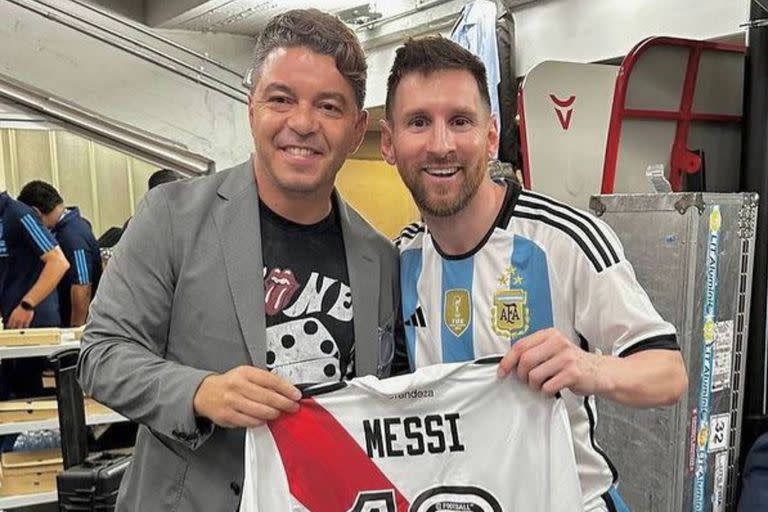 Marcelo Gallardo y Lionel Messi