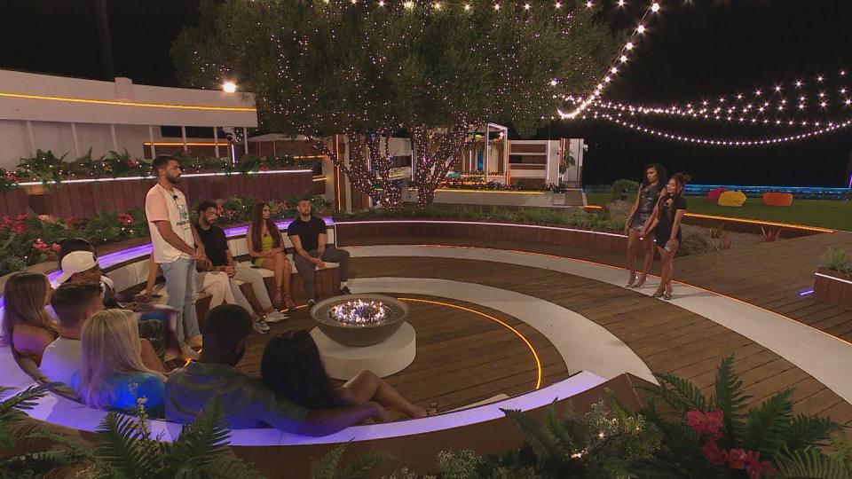 islanders gather at the fire pit, love island summer 2023