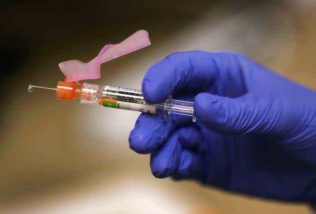 The vaccine involved 76 participants, all of whom knew they were receiving it (file picture) 