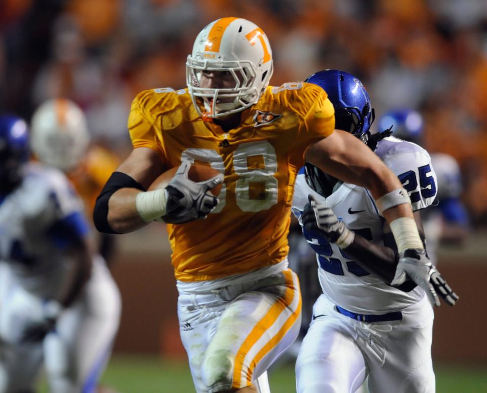 Tennessee tight end Luke Stocker's college career touched the Phillip Fulmer, Lane Kiffin and Derek Dooley eras. He said he came to UT to win a national championship.