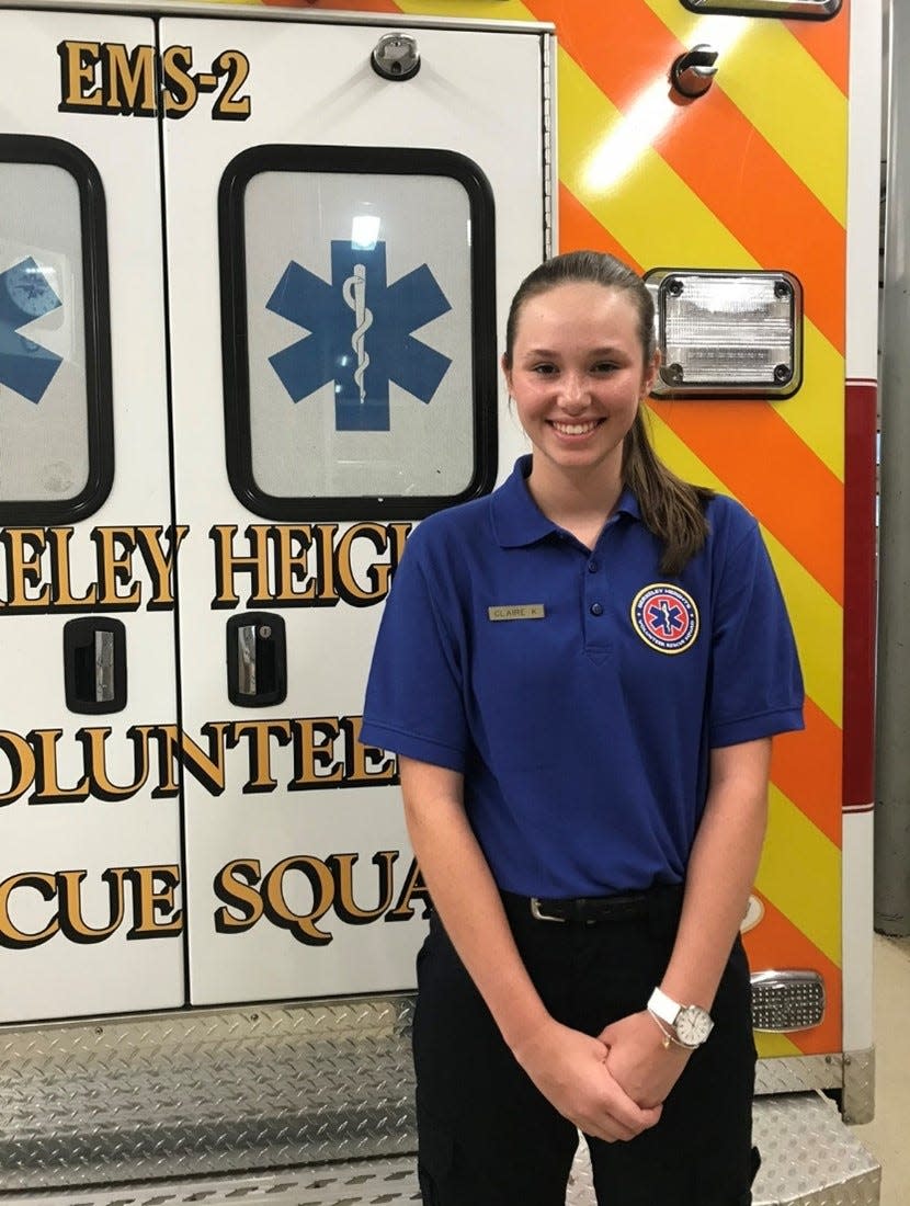 Claire King of Basking Ridge, a senior at Mount Saint Mary Academy, was named EMT Cadet Captain.