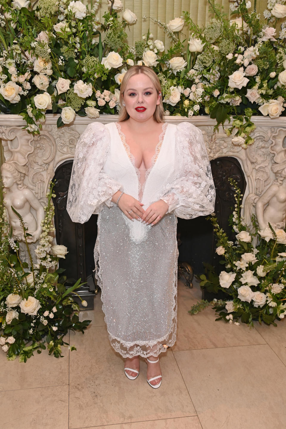 Nicola Coughlan wearing Christopher Kane and Tiffany & Co. at a British Vogue and Tiffany & Co. Fashion and Film Party in London. (Getty Images)