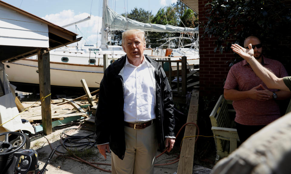 Trump surveys Florence storm damage in North Carolina