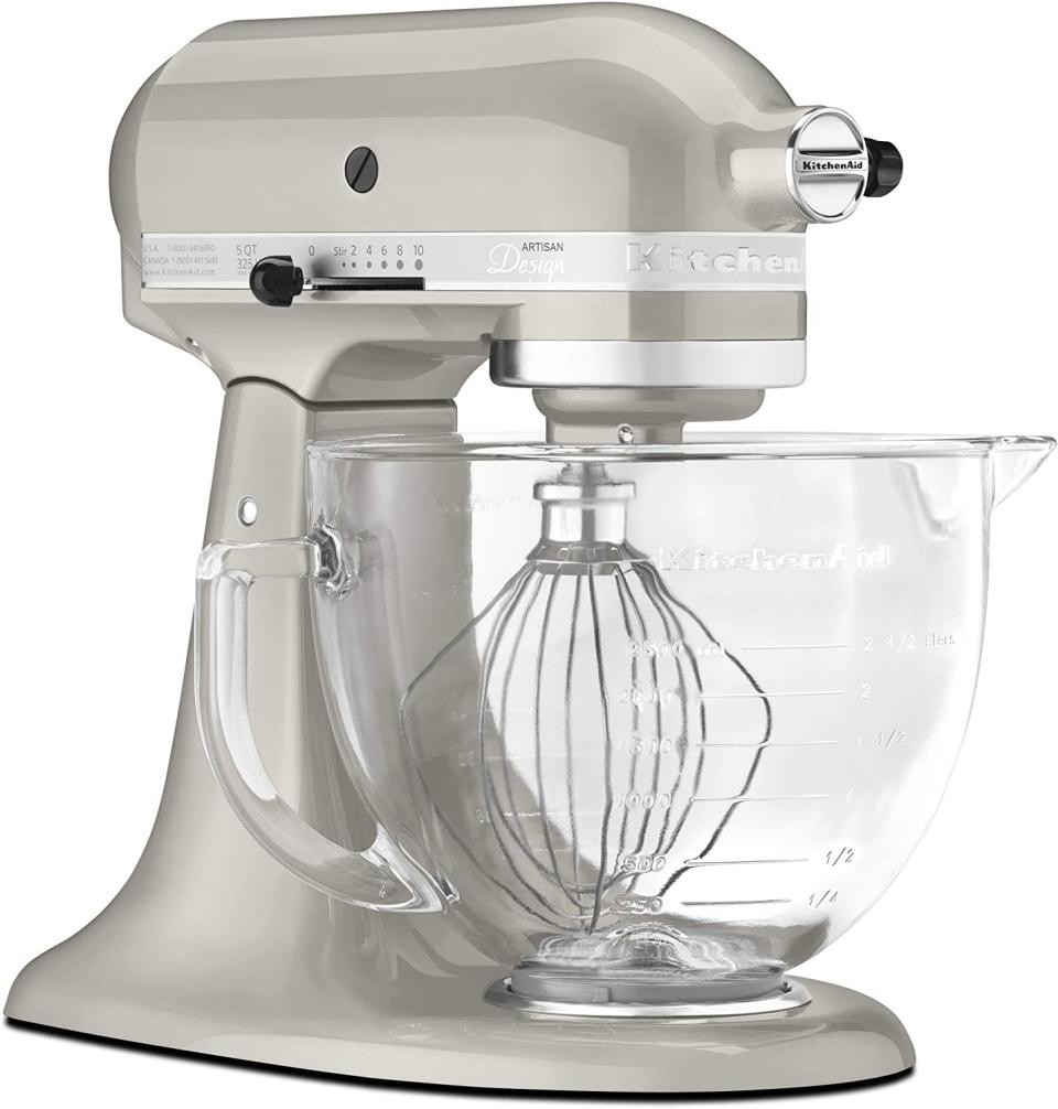 KitchenAid Artisan Design Series 5-Quart Stand Mixer - Sugar Pearl Silver. Image via Amazon.