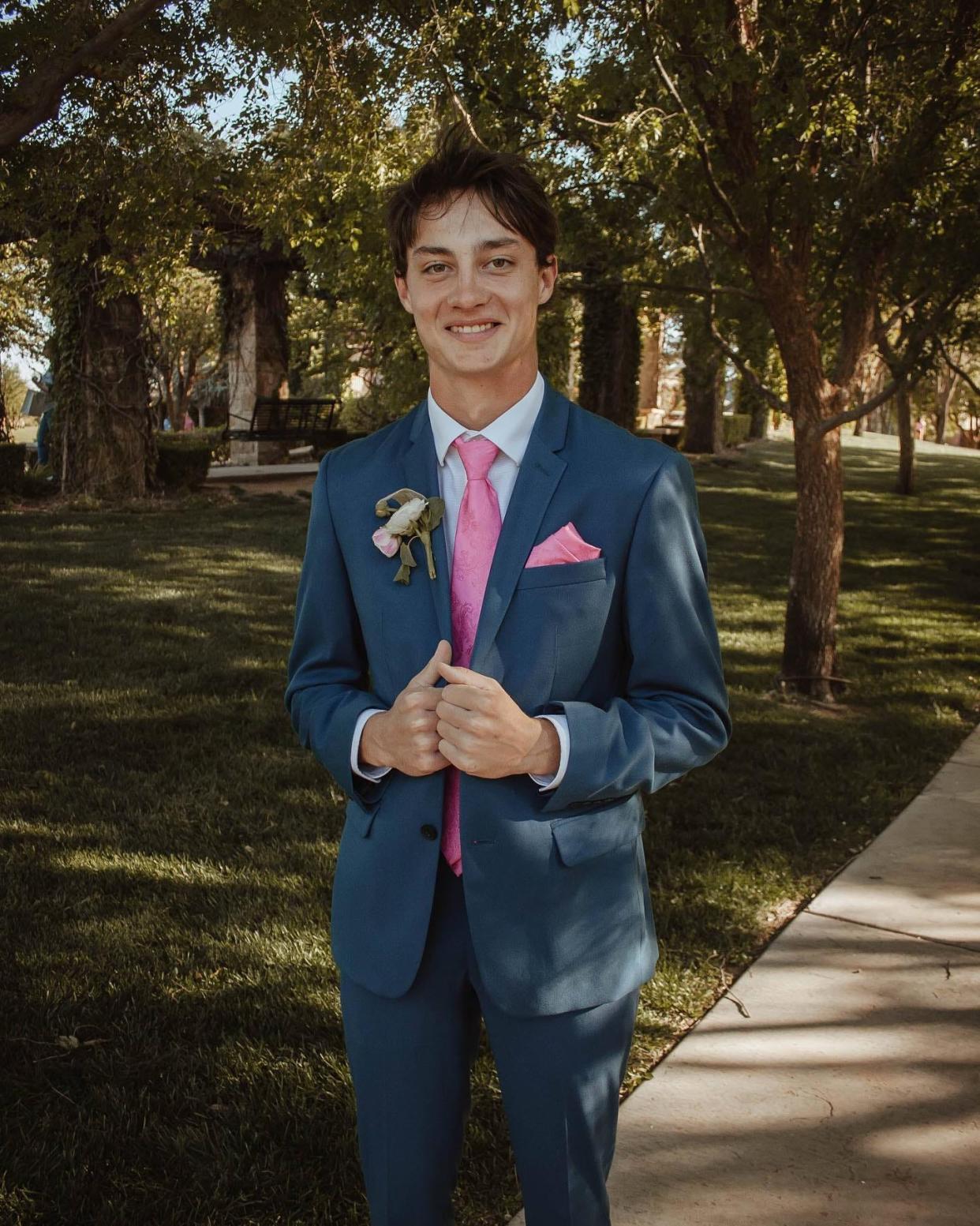 Wesley "Wes" Woodard stands in a photo that was posted on Facebook, Tuesday, May 2, 2023. The 18 year old was killed in a head-on crash Monday evening.