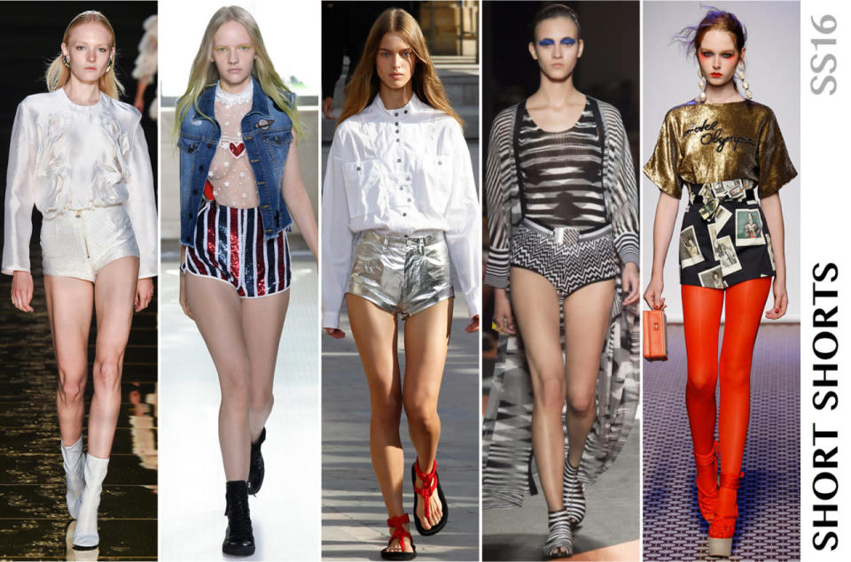 <p>Blame the fashion world’s obsession with LA, but the trend for short shorts is in full force for spring. Hedi Slimane (who is based here) showed short shorts as did Haider Ackerman, who embraced a sporty road warrior girl for the season. Renew your class pass at Barry’s Boot Camp pronto!</p>