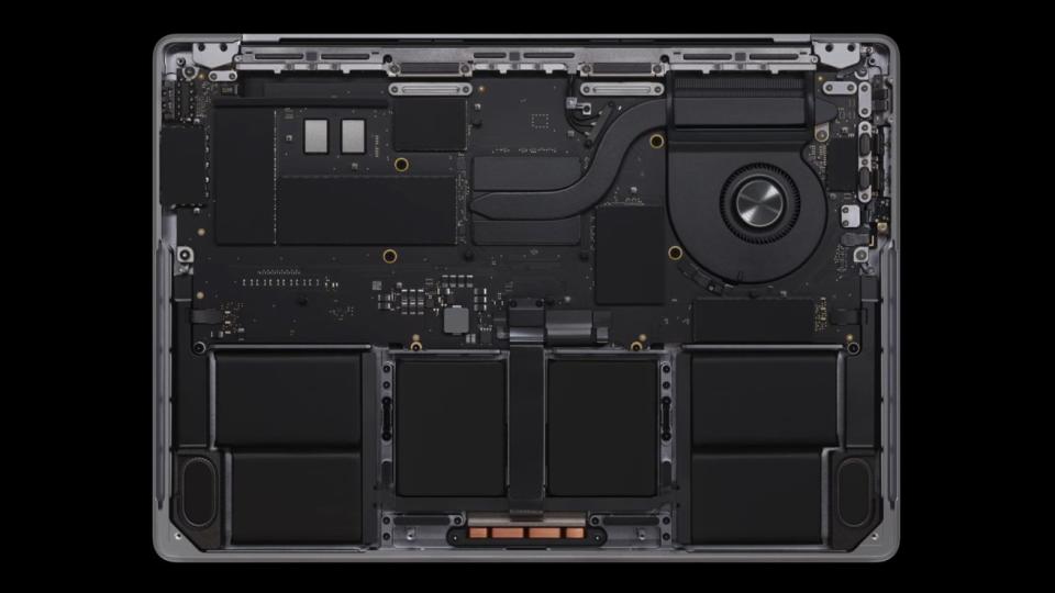 The inside of the new 14-inch MacBook Pro