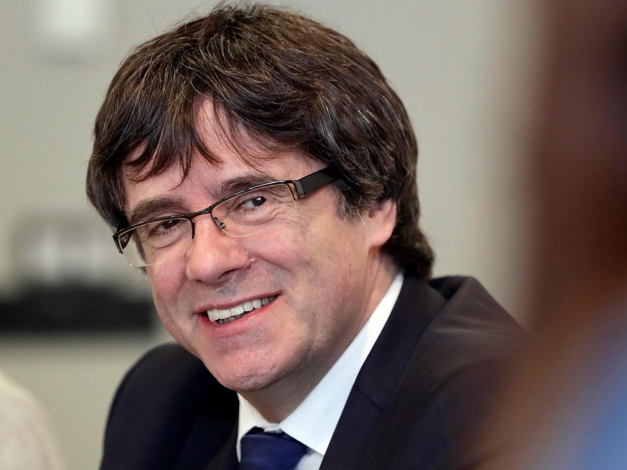 Carles Puigdemont, the former president of Catalonia, was arrested in Germany as he was travelling from Finland to Brussels: Michael Sohn/AP