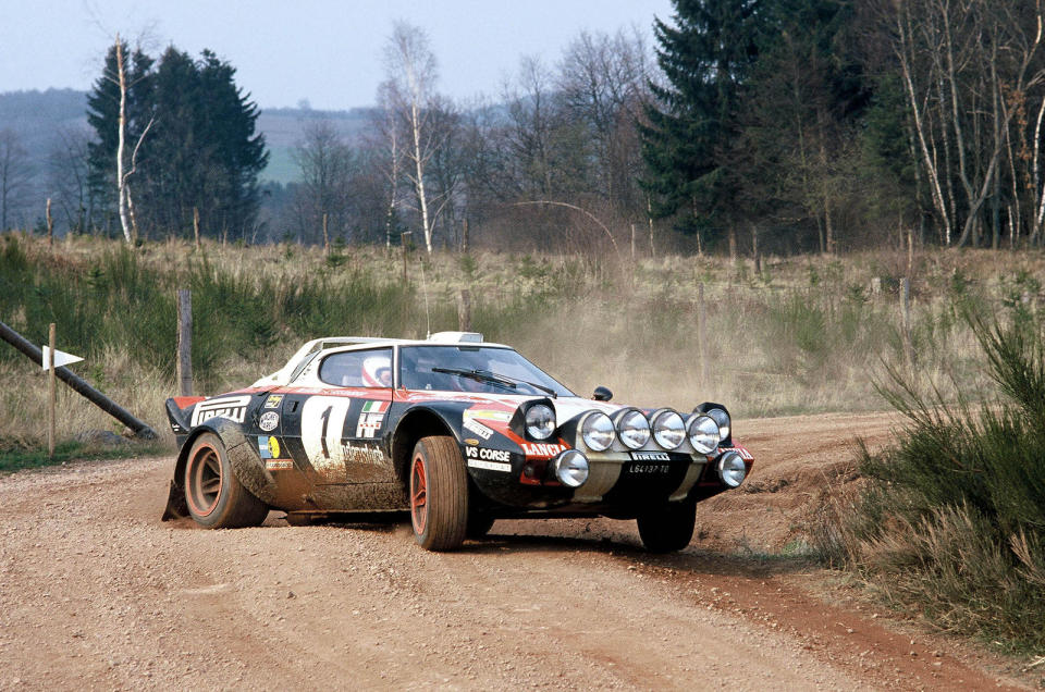 <p>After Lancia's competition director Cesare Fiorio saw Bertone's wedge-shaped Stratos Zero concept at the 1970 Turin salon there was no turning back. This 2.4-litre V6-powered homologation special was the result and it proved massively successful in rallying.</p>