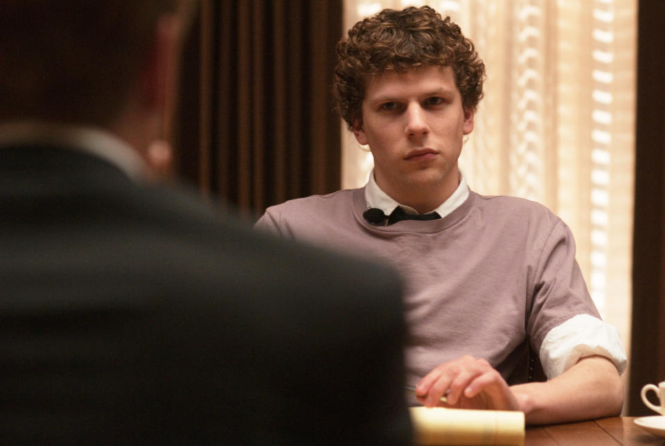 Jesse Eisenberg staring intensely.