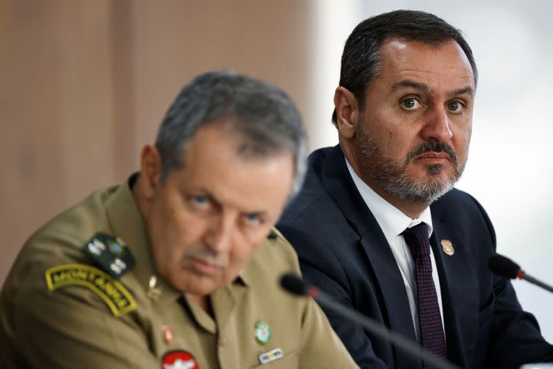 Brazil's General Director of the Federal Police Andrei Rodrigues attends a press conference in Brasilia