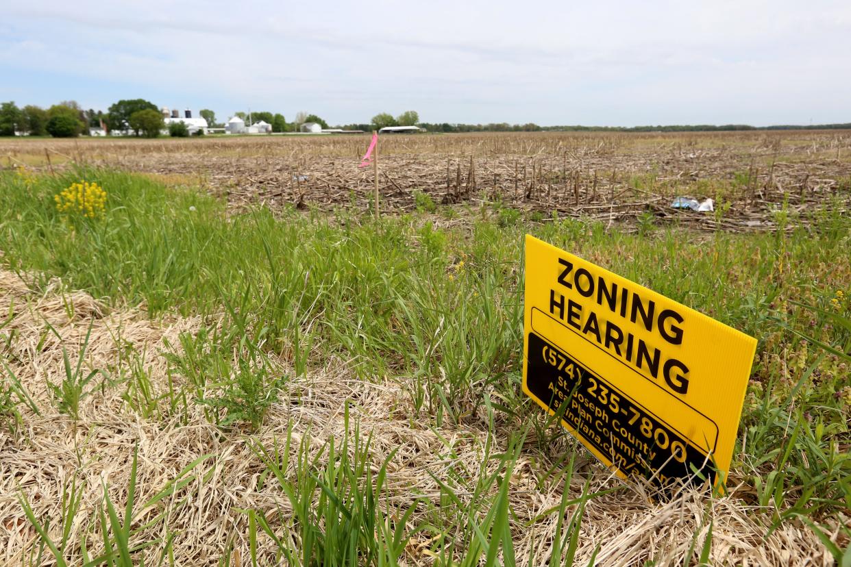 This is some of the 914 acres at St. Joe Farm, north of Cleveland Road and east of Currant Road in Granger, that's proposed for industrial rezoning for a data center. The farm buildings in the distance aren't part of the proposal.