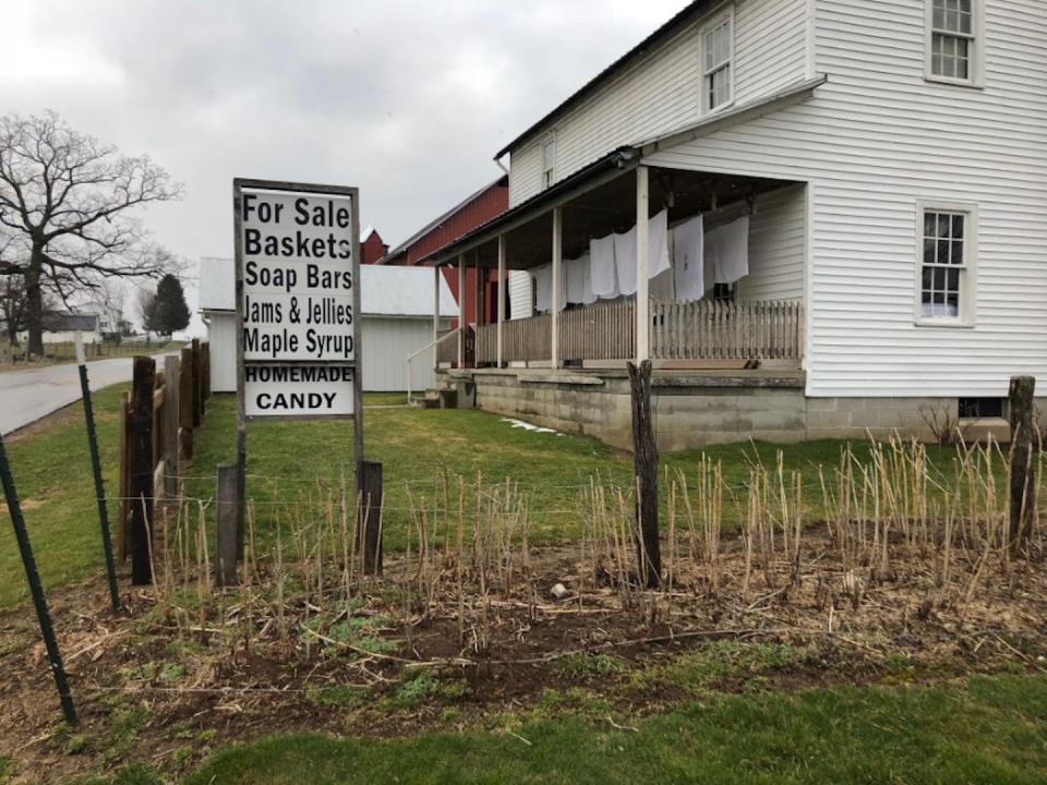A Swartzentruber Amish farm in Wayne County, Ohio, where tourists can purchase homemade treats and handwoven baskets. Susan Trollinger