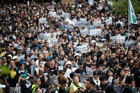 Teachers protest against the extradition bill in Hong Kong