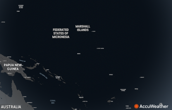 The Marshall Islands, where the wave occurred, are in the Pacific Ocean, northeast of Papua New Guinea and Australia.