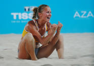 Monika Povilaityte aus Litauen tobt gerne im Sand und gehört zu den heißesten Athleten im Beachvolleyball.