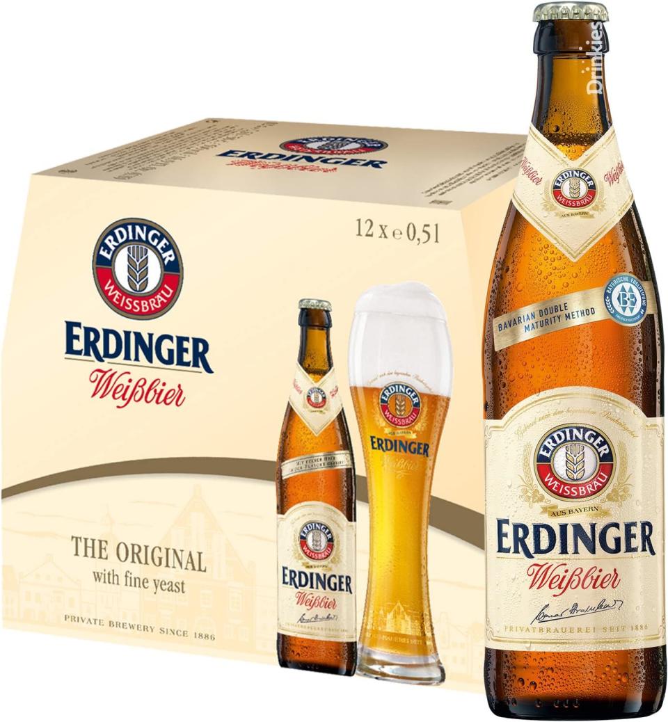 Erdinger Weissbier Wheat Beer Bottle, 500ml (Pack of 12)