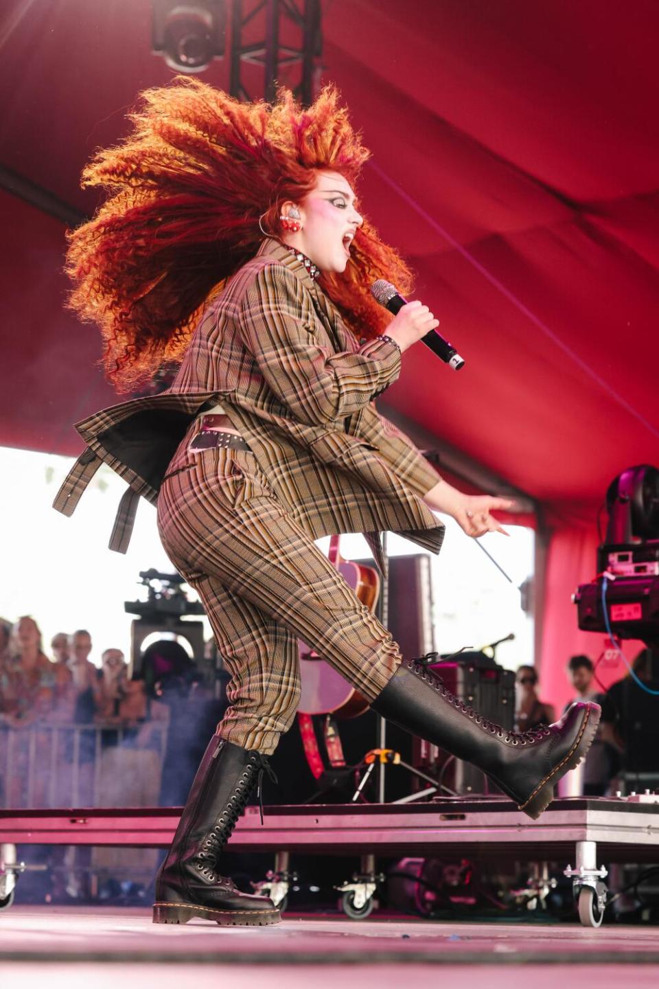 Chappell Roan performs during the first day at the Coachella Valley Music and Arts Festival.