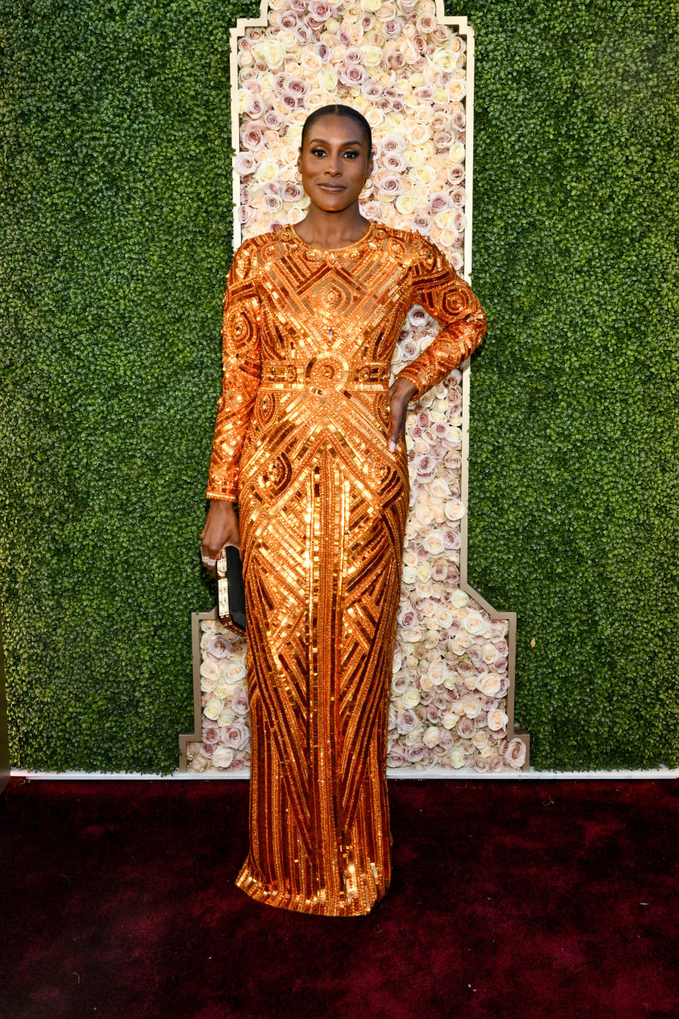 Issa Rae at the Golden Globes 2024.