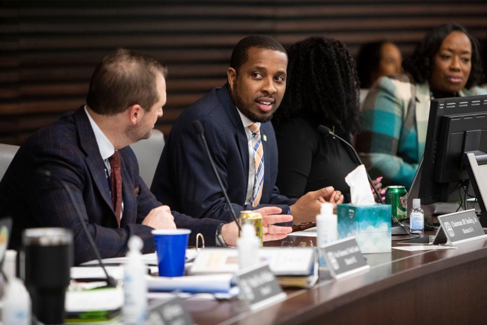 Councilman JB Smiley Jr. speaks during a Memphis City Council committee meeting at city hall on Tuesday, January 23, 2024.