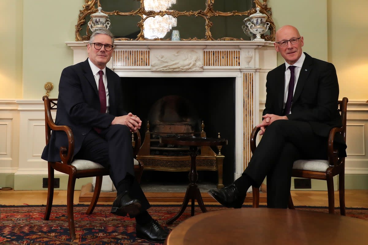 Prime Minister Sir Keir Starmer meeting First Minister of Scotland John Swinney at Bute House, Edinburgh  (PA Wire)