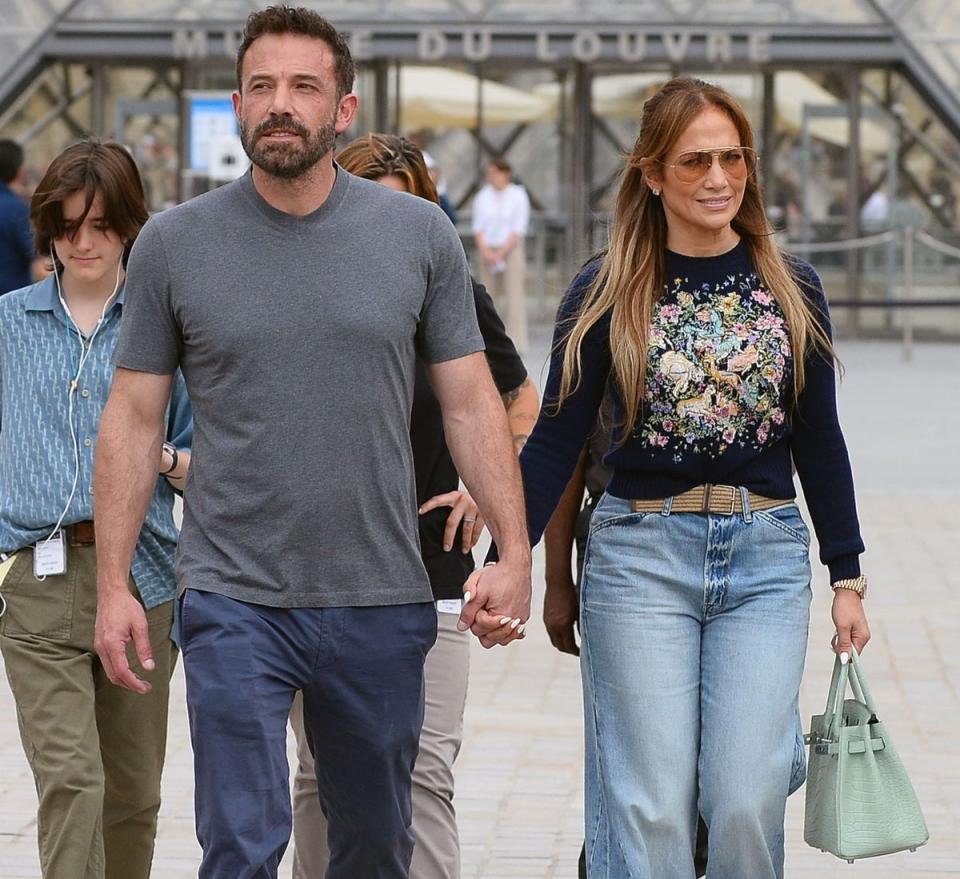 Affleck and Lopez hit the streets hand-in-hand earlier this month shortly after their low-key Las Vegas nuptials (Rex Features)