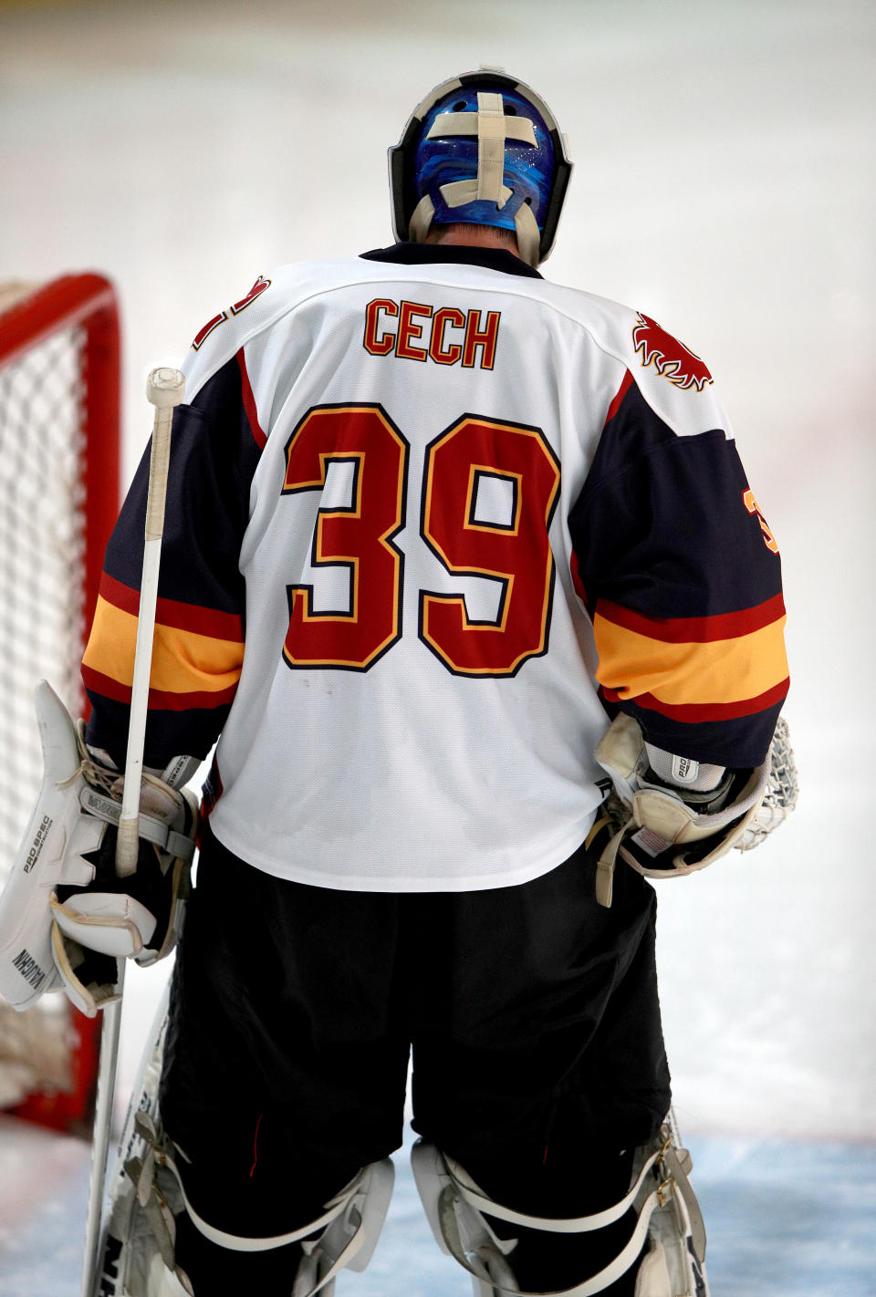 Guildford Phoenix goaltender Petr Cech during the NIHL2 match at Guildford Spectrum Leisure Complex, Guildford. (Photo by Ian Walton/PA Images via Getty Images)