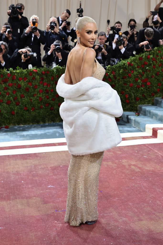 Kim Kardashian asiste a la Met Gala 2022 el 2 de mayo en la ciudad de Nueva York.  (Foto: Jamie McCarthy/Getty Images)