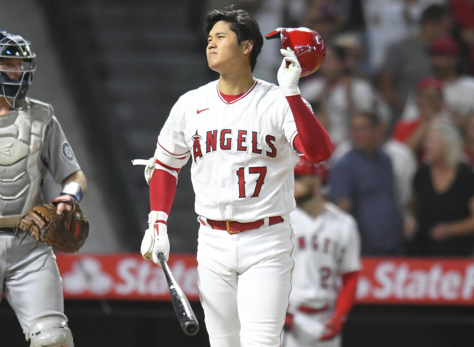 天使球星大谷翔平此役慘吞4K鐵支的成績( Photo by John McCoy/Icon Sportswire via Getty Images)