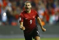 Football Soccer - Turkey v Finland - 2018 World Cup Qualifying European Zone - Antalya Arena, Antalya, Turkey - 24/3/17 Turkey's Cenk Tosun celebrates his goal. REUTERS/Murad Sezer