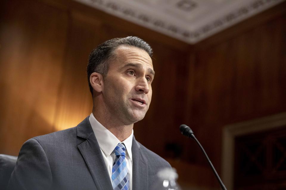 Benjamin Freeman, director of the democratizing foreign policy program at the Quincy Institute for Responsible Statecraft, speaks during a homeland security and governmental affairs subcommittee hearing regarding the proposed PGA Tour-LIV Golf partnership at the Capitol in Washington, Wednesday, Sept. 13, 2023. (AP Photo/Amanda Andrade-Rhoades)