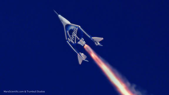 Virgin Galactic's Unity on a test flight on May 29, 2018.